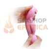 Vibrador de textura suave con masajeador de clitoris y carga USB